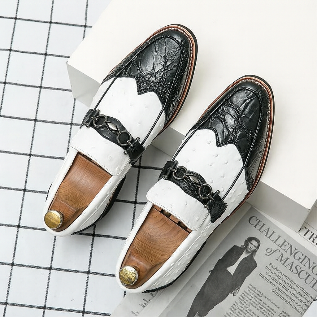 Oxford Ostrich Leather Loafers