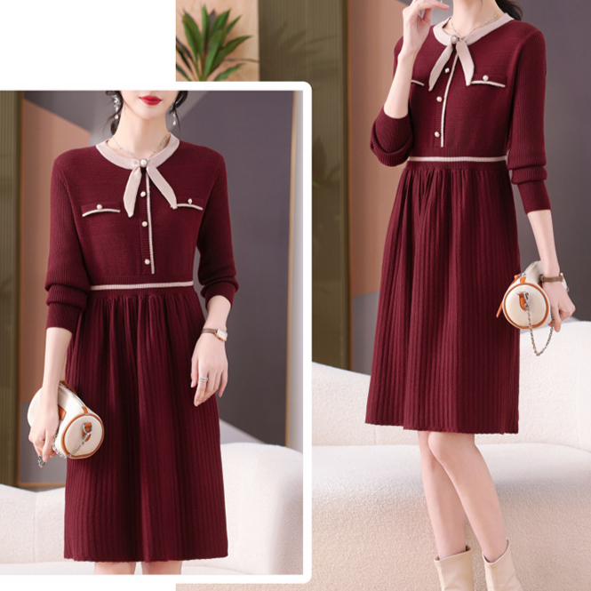 Celine Bow-Tie Knit Dress