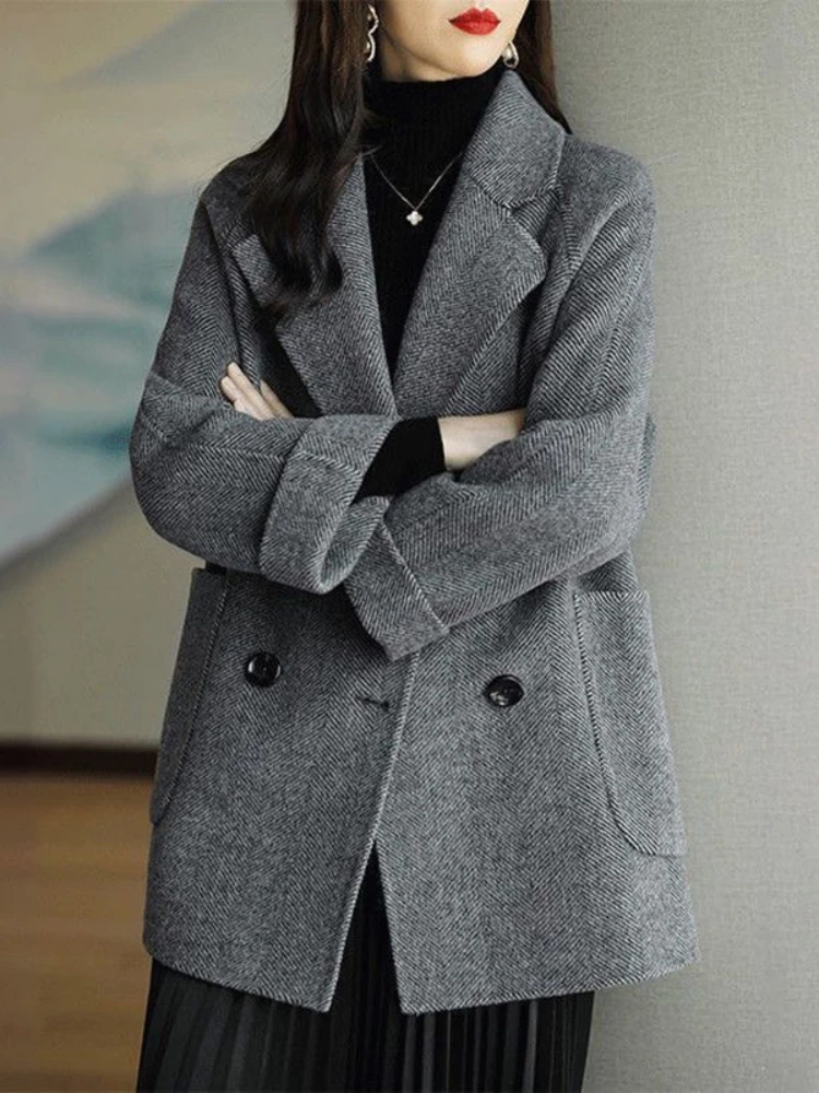 Celeste Herringbone Wool Coat