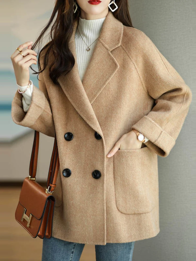 Celeste Herringbone Wool Coat